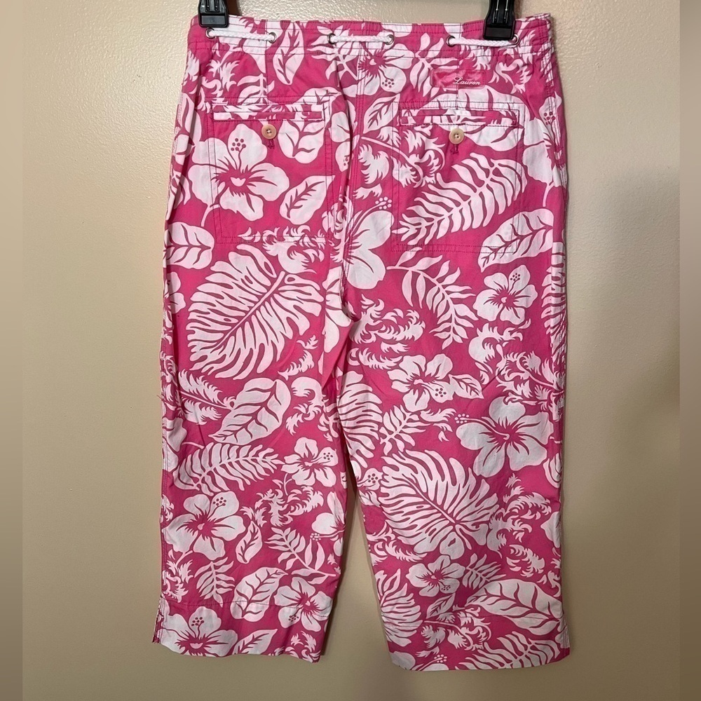 Lauren Ralph Lauren Pink Floral Capri Pants Sz 6P - Picture 2 of 5